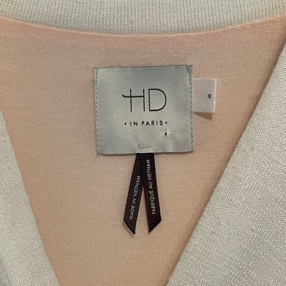 HD in Paris Darla Dress Womens Medium Blush Pink Tulle Cream Criss Cross Party - Picture 5 of 8